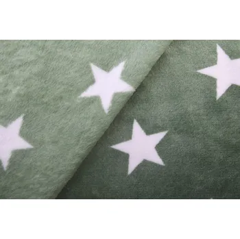 Wellness fleece v zelené barvě s potiskem hvězdiček S2458R-3684