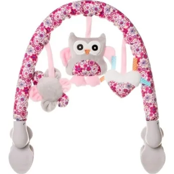 Kojenecká láhev Plyšový oblouk s hračkami Sova, růžová
