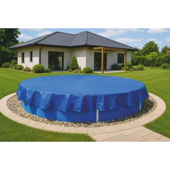 bazénová plachta Mikel Krycí plachta na bazén, 200g/1m², modrá, ovál, 4,57x6,4m