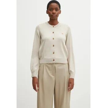 Dámský svetr Vlněný kardigan Maison Kitsuné Baby Fox Merino Regular, L, béžová, 02X