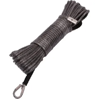 Lany Syntetické lano pro atv naviják dyneema s očnicí, šedé, 4 mm 20 m