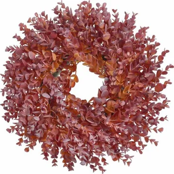 umělá květina Umělý věnec eukalyptus 36 cm - červená