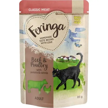 Krmivo pro kočku Feringa Classic Hovězí a Drůbeží Mokré Krmivo Pro Kočky Kapsička 85 g