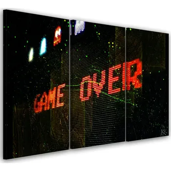 Obraz OBRAZ TRYPTYK Game Over pro hráče 60x40