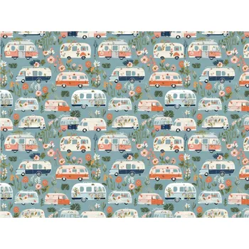 Přebalovací podložka Breberky Přebalovací podložka (PUL) - Kvetoucí karavany