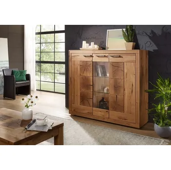 Organizace kuchyně Dubový prosklený příborník Andromeda 3D