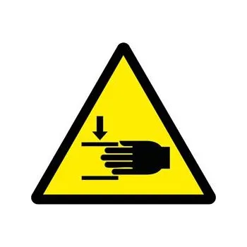 Nebezpečí rozdrcení rukou - SYMBOL, samolepka 100x100