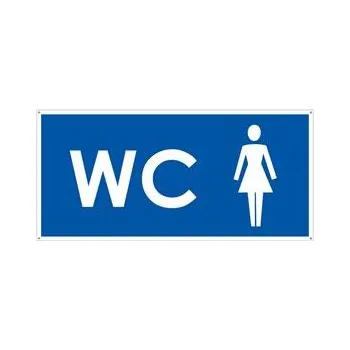 WC ŽENY, modrá, plast s dírami 2 mm 190x90 mm