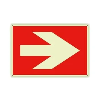 Šipka k požárnímu zařízení - fotoluminiscenční tabulka s dírkami, plast 2 mm 150x100 mm