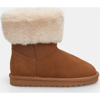 Dívčí obuv Baťa dívčí sněhule s beránkem hnědé, vel. 31