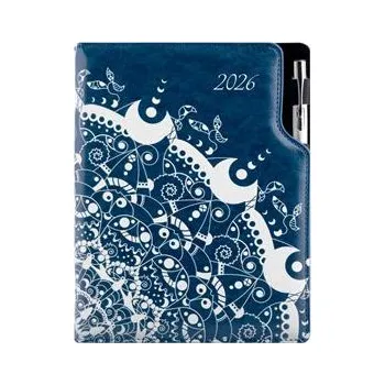 Diář Diář DESIGN týdenní speciál A5 2026 - modrá - Ornament