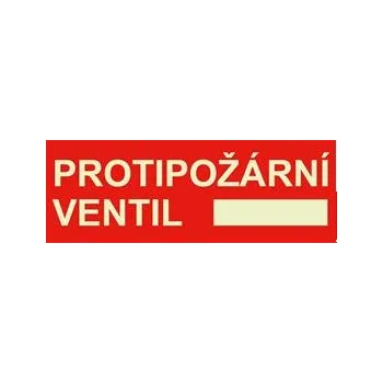 Protipožární ventil - fotoluminiscenční tabulka, plast 2 mm 210x80 mm