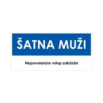 ŠATNA MUŽI, modrá, plast 2 mm 190x90 mm