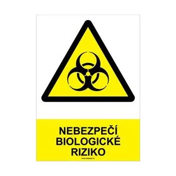 NEBEZPEČÍ BIOLOGICKÉ RIZIKO - bezpečnostní tabulka, plast A4, 0,5 mm