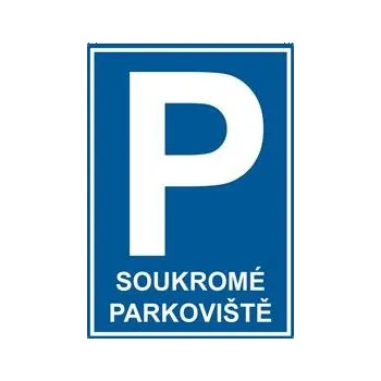 Soukromé parkoviště - bezpečnostní tabulka s dírkami, plast 2 mm, A4