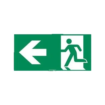 Únikový východ vlevo - bezpečnostní tabulka, samolepka 300x150 mm