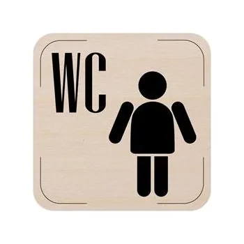 Popis místnosti - cedulka na dveře - WC muži, dřevěná tabulka, 80 x 80 mm