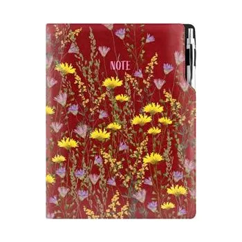 Notes - zápisník DESIGN A4 tečkovaný - bordó - Louka