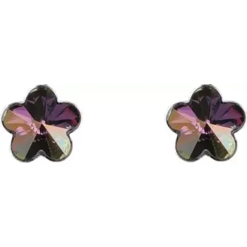 Náušnice Swarovski Elements Flower 6mm - Dětské stříbrné náušnice pecky puzety fialové kytičky, květinky 31080.3 Lilac Shadow (fialová, vínová, bordó, růžovo zlatá, duhová)