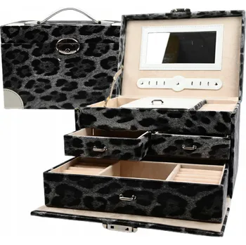 Šperkovnice KUFŘÍK ŠPERKOVNICE NA BIŽUTERII SE ZRCÁTKEM CESTOVNÍ ORGANIZÉR RŮZNÉ VZORY