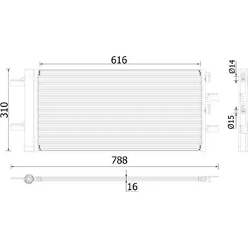 Výparník klimatizace Kondenzátor, klimatizace MAHLE AC 891 000P