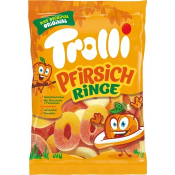 Bonbon Trolli Pfirsichringe Broskvové kroužky 200 g