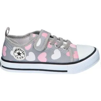 Dívčí polobotky American Club Dětská plátěnka na suchý zip American Club 634/24 šedá - 35