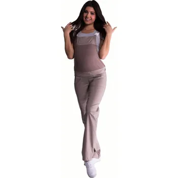 Be MaaMaa Těhotenské kalhoty s láclem - béžové vel. L