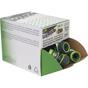 Hadicová spojka rychlospojka dvousložková, 3/4", sada 20 ks 0.78 Kg TOP Sklad4 307317 (0.78 Kg TOP Sklad4 307317)