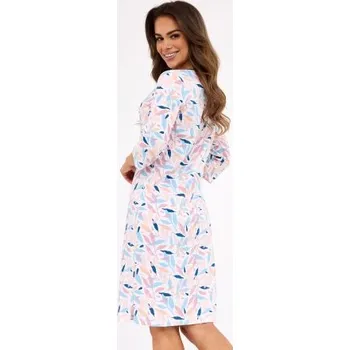 Dámská noční košile Noční košile Cornette Hannah 2 - 3/4 rukáv Bílo-růžová XL