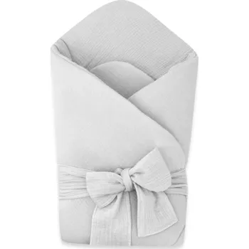 Zavinovačka Elegantní mušelínová zavinovačka s vázáním Nature, 75x75 cm, šedá