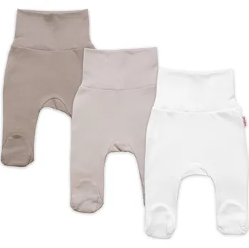 Kojenecká souprava Rostoucí výhodná sada, 3x polodupačky pro miminko Nature - béžová/taupe/bílá, vel. 62/68