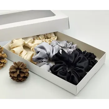 Dárková sada gumiček v šedé - 6 scrunchies