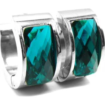 Náušnice Steel Jewelry Náušnice kroužky tyrkysové z chirurgické oceli NS080346 dárkové balení zdarma