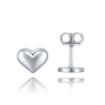 4171 MINET Elegantní zlaté náušnice z bílého zlata srdíčka Au 585/1000 0,95g