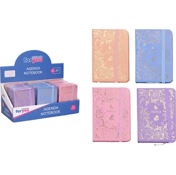 Blok Notes linkovaný A7 s gumičkou jednobarevný