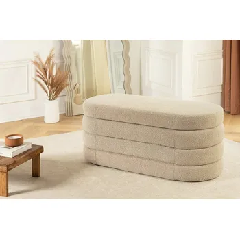 Designová čalouněná lavice Voque 112cm krémová s úložným prostorem