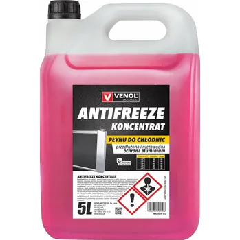 Nemrznoucí směs do chladiče VENOL NEMRZNOUCÍ SMĚS DO CHLADIČE KONCENTRÁT ČERVENÝ VENOL ANTIFREEZE 5L