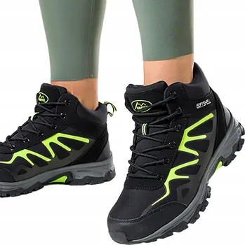 Dámská zimní obuv Černé dámské trekové sportovní boty SOFTSHELL šněrovací, pohodlné vel. 41