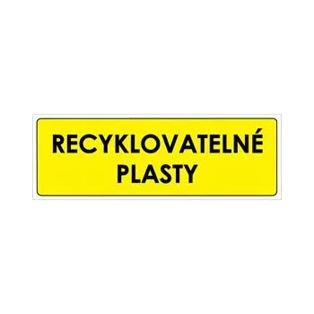 TŘÍDĚNÝ ODPAD - RECYKLOVATELNÉ PLASTY, plast 1 mm 290x100 mm