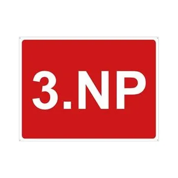 Označení podlaží - 3.NP, plast 2 mm, s dírkami 200x150mm