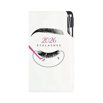 Diář Diář KOSMETICKÝ Eyelashes - DESIGN týdenní kapesní 2026 český