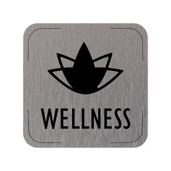 Popis místnosti - cedulka na dveře - Welness, hliníková tabulka, 80 x 80 mm