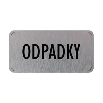 Cedulka na dveře - Odpadky, hliníková tabulka, 160 x 80 mm