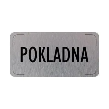 Cedulka na dveře - Pokladna, hliníková tabulka, 160 x 80 mm