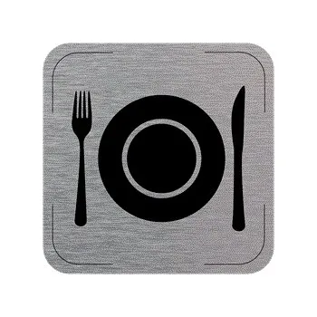 Popis místnosti - cedulka na dveře - Jídelna - piktogram, hliníková tabulka, 80 x 80 mm