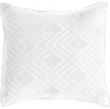 Povlak na dekorativní polštářek Bílý dekorativní povlak na polštář s geometrickým vzorem 40x40 cm