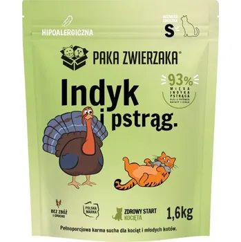 Krmivo pro kočku Paka Zwierzaka - KOT suché krmivo krůta a pstruh Koťata "S'' 1,6kg