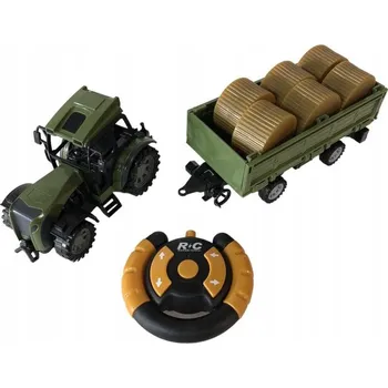 autíčko Traktor Zemědělský s přívěsem na slámu, dálkově ovládaný - Sada