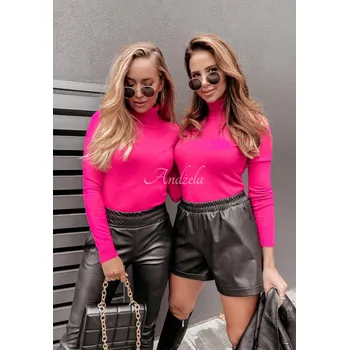 Dámský svetr Lehký svetřík s rolákem růžový Velikost: L-XL